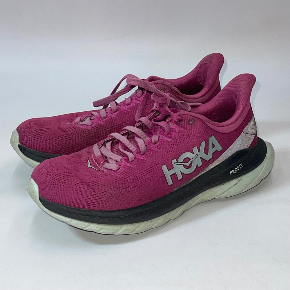 Hoka One One Mach 4 Womens Size 8B Running Shoes Pink Black 1113529 FFBL